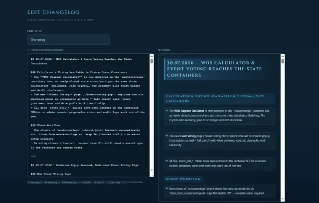 Changelog — screenshot 1