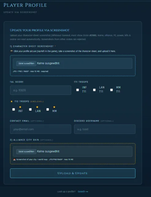 Self-Service Upload — screenshot 1